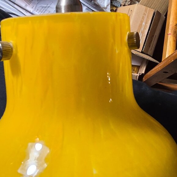 Vintage Murano?( style) Handcrafted Yellow Art Glass Pendant Light Fixture - Picture 7 of 9